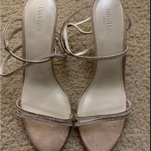 David’s Bridal Rose Gold Heels With Diamonds